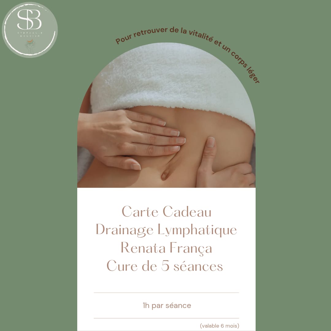 Carte cadeau drainage Lymphatique Renata France cure 5 séances